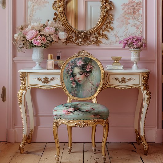 Abstrakter Realismus Frauengesicht und Kirschblüte Seidenpapier