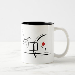 Abstrakter Red Ball & Lines Zeichnend Zwei-Tone-Ka Zweifarbige Tasse