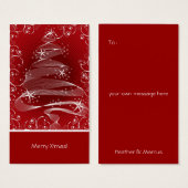 Abstrakter Red X'mas Tree & Wirbel Mini Grußtag (Vorne & Hinten)