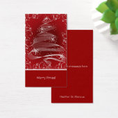 Abstrakter Red X'mas Tree & Wirbel Mini Grußtag (Schreibtisch)