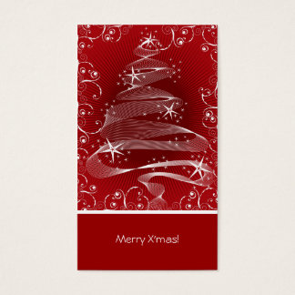 Abstrakter Red X'mas Tree & Wirbel Mini Grußtag