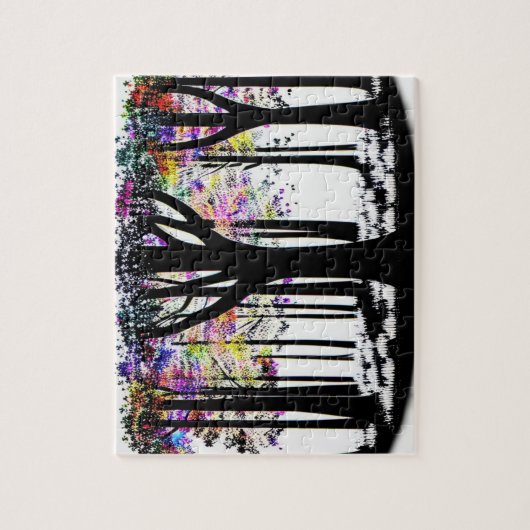 Abstrakter Regenbogen Confetti im Silhouette Puzzle (Vertikal)