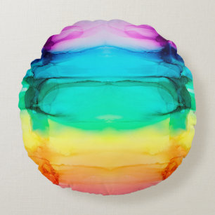 Abstrakter Regenbogen farbiger Hintergrund, Tapete Rundes Kissen