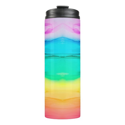 Abstrakter Regenbogen farbiger Hintergrund, Tapete Thermosbecher (Vorderseite)