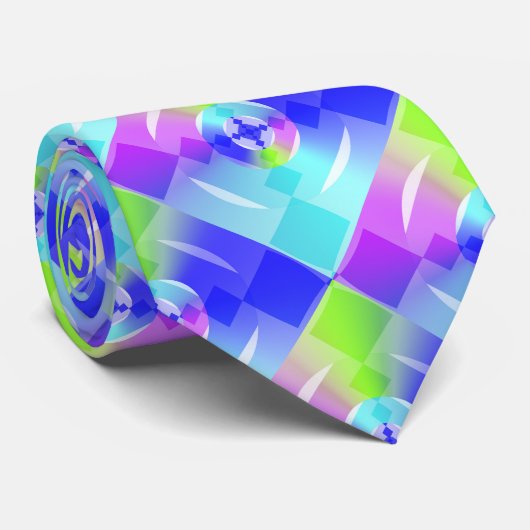 Abstrakter Regenbogen Fraktal Kunst Krawatte (Gerollt)