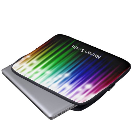 Abstrakter Regenbogen funkelnd moderne Textur Laptopschutzhülle (Vorne Knopf)