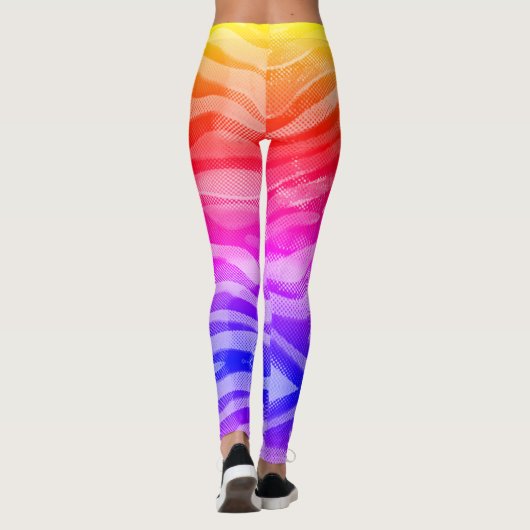 Abstrakter Regenbogen Gelb, Rot, Rosa, Blau Leggin Leggings (Rückseite)