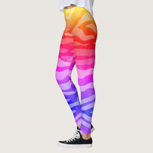 Abstrakter Regenbogen Gelb, Rot, Rosa, Blau Leggin Leggings (Links)