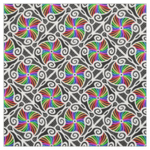 Abstrakter Regenbogen-geometrisches Muster Stoff