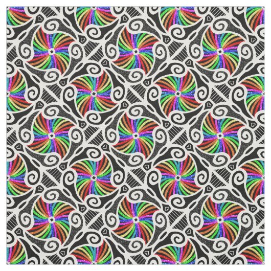 Abstrakter Regenbogen-geometrisches Muster Stoff (Muster)