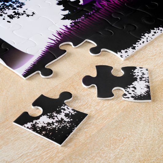 Abstrakter Regenbogen-Himmel in Schwarz und Weiß-S Puzzle (Seite)