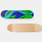 Abstrakter Regenbogen in grün und blau Skateboard (Horizontal)