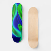 Abstrakter Regenbogen in grün und blau Skateboard (Vorderseite)