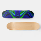 Abstrakter Regenbogen in grün und blau Skateboard (Horizontal)