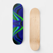 Abstrakter Regenbogen in grün und blau Skateboard (Vorderseite)