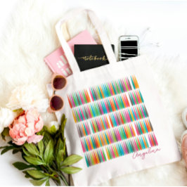 Abstrakter Regenbogen-Individuelle Name Tragetasche