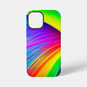 Abstrakter Regenbogen iphone 12 mini Hülle, glänze Hülle