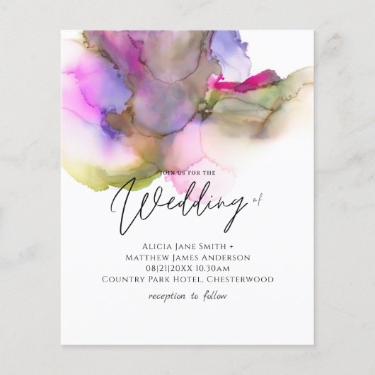 Abstrakter Regenbogen Lila Hochzeit (Vorderseite)