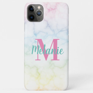 Abstrakter Regenbogen-Marmor Rosa Blau Gelb Case-Mate iPhone Hülle