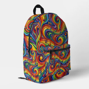 Abstrakter Regenbogen-Musiknoten-Rucksack Bedruckter Rucksack