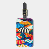 Abstrakter Regenbogen Strand Umbrella Gepäckanhänger (Vorderseite vertikal)