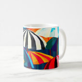 Abstrakter Regenbogen Strand Umbrella Kaffeetasse (VorderseiteRechts)