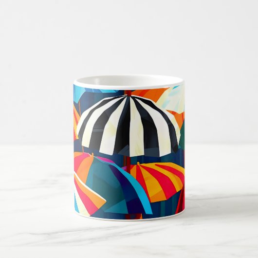 Abstrakter Regenbogen Strand Umbrella Kaffeetasse (Mittel)