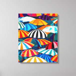 Abstrakter Regenbogen Strand Umbrella Leinwanddruck