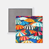 Abstrakter Regenbogen Strand Umbrella Magnet (Vorderseite/Rückseite)