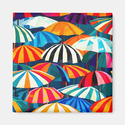 Abstrakter Regenbogen Strand Umbrella Magnet (Vorne)