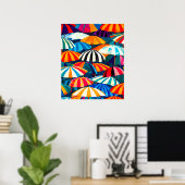 Abstrakter Regenbogen Strand Umbrella Poster (Heimbüro)