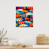 Abstrakter Regenbogen Strand Umbrella Poster (Küche)
