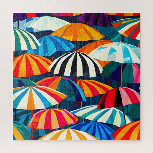 Abstrakter Regenbogen Strand Umbrella Puzzle (Vertikal)