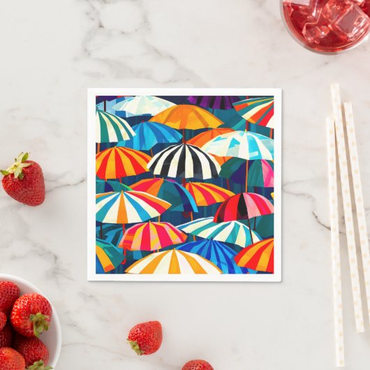 Abstrakter Regenbogen Strand Umbrella Serviette (Beispiel)
