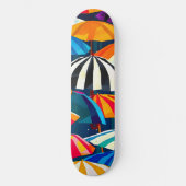 Abstrakter Regenbogen Strand Umbrella Skateboard (Vorderseite)