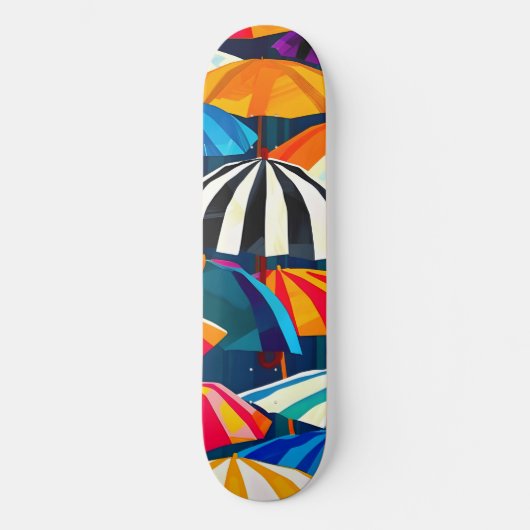 Abstrakter Regenbogen Strand Umbrella Skateboard (Vorderseite)
