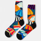 Abstrakter Regenbogen Strand Umbrella Socken (Linkes Detail)