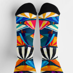 Abstrakter Regenbogen Strand Umbrella Socken