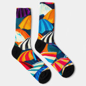 Abstrakter Regenbogen Strand Umbrella Socken (Rechts)