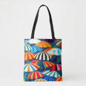 Abstrakter Regenbogen Strand Umbrella Tasche (Vorderseite)
