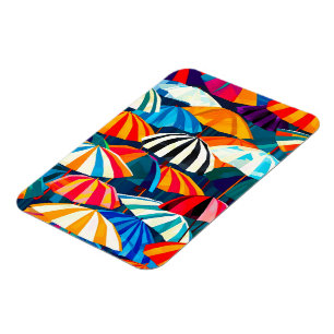 Abstrakter Regenbogen-Strandsonnenschirm Magnet