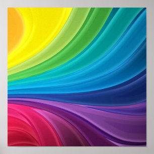 Abstrakter Regenbogen-Strudel-Leinwand-Druck Poster
