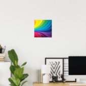 Abstrakter Regenbogen Swirl Canvas Print Poster (Heimbüro)