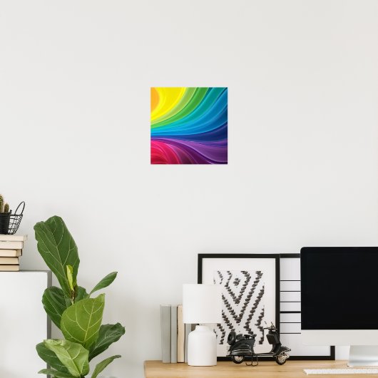 Abstrakter Regenbogen Swirl Canvas Print Poster (Heimbüro)