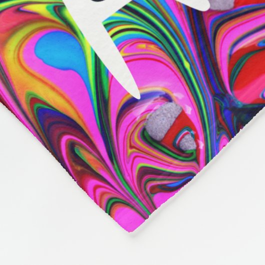 Abstrakter Regenbogen Tropfen Art Fleecedecke (Ecke)