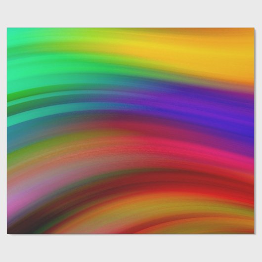 Abstrakter Regenbogen Wasserfarben Elegant Multico Geschenkpapier (Flach)