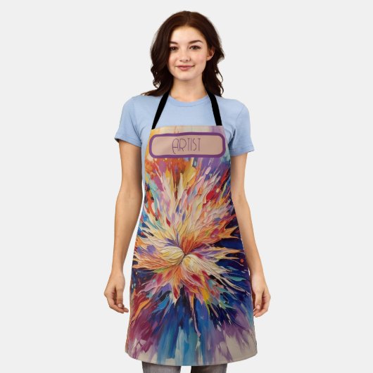 Abstrakter Regenbogenbruch Schürze (Getragen)