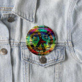 Abstrakter Regenbogengrunge-Friedensknopf Button (Beispiel)