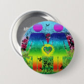 Abstrakter Regenbogengrunge-Liebe-Knopf Button (Vorne & Hinten)