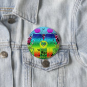 Abstrakter Regenbogengrunge-Liebe-Knopf Button (Beispiel)